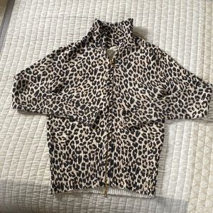 Leopard full zip sweater